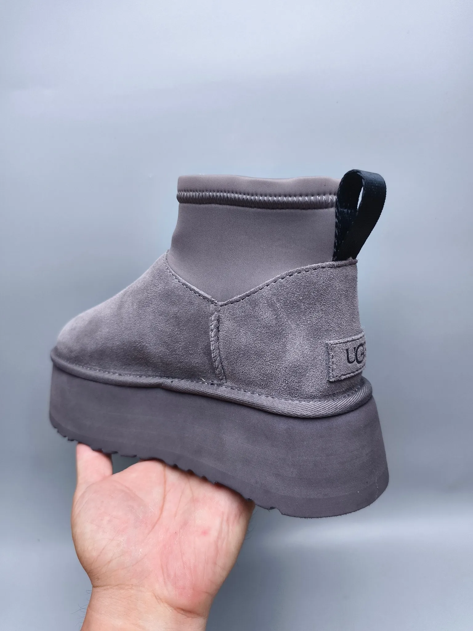 💰480 UGG sheepskin all-in-one snow boots 8170 Thick-soled elastic low-cut casual style Color: maroon black gray Size: 35-41